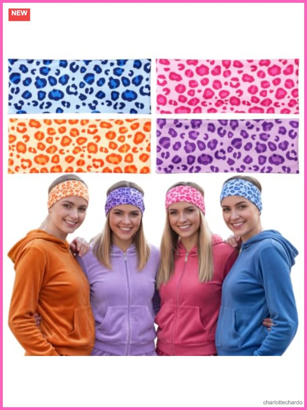 Leopard Print Headbands for Women Stretchy Non Slip Hair Accessories